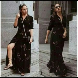 ZARA Button down  Maxi Floral dress